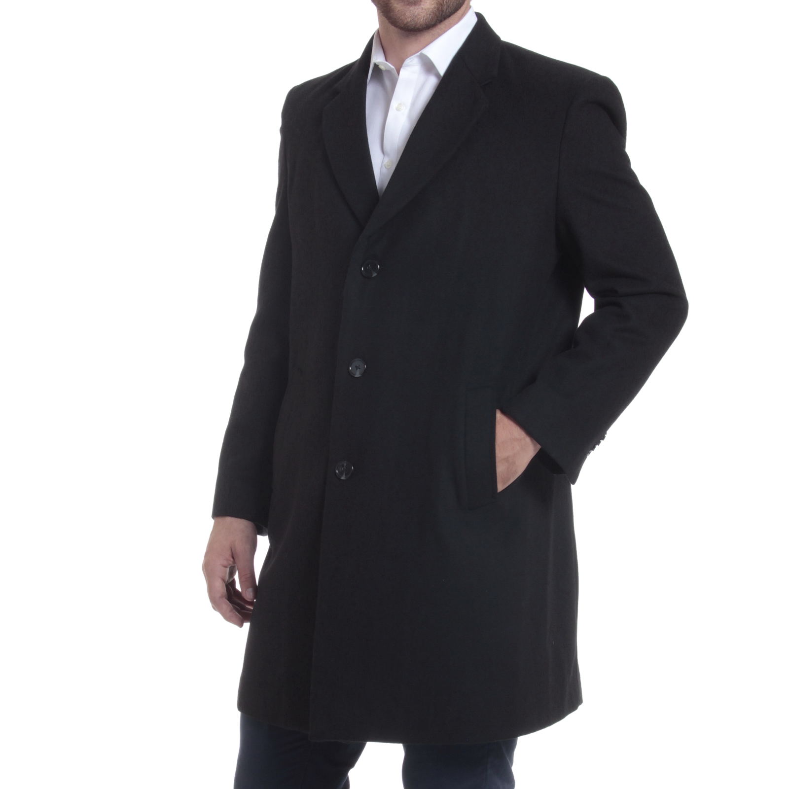 Alpine Swiss Luke Mens Wool Blend Overcoat Single Breasted Topcoat